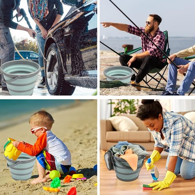 windson 10L(2.6 Gallon) Collapsible Bucket - Foldable Plastic Outdoor Bucket Space Saving, Portable Water Bucket for Cleaning, Fishing, Camping, Beach,Car Washing-NeatNest