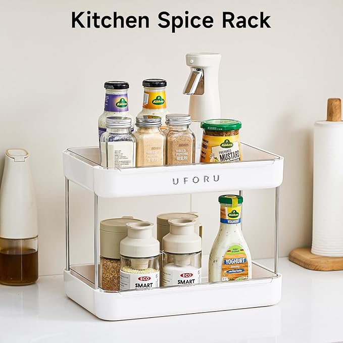 Countertop Coffee Station Organizer| 2-Tier Whisky Glass Holder, Mug Drying Rack with Removable Drain Tray - Easy to Install, Clean - Matcha Station Shelf for Kitchen, Bathroom Counter Organzier-NeatNest