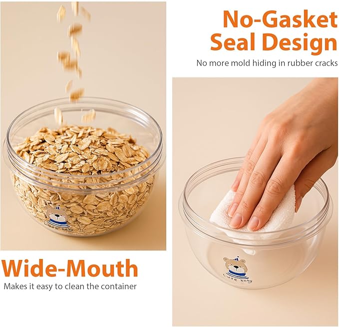 3 PCS Coffee Sugar Container Salts Jars, Transparent Cereal Containers Storage Set, Stackable BPA-Free Plastic Kitchen Pantry Organizer for Dry Food, Flour, Spice, Creamer