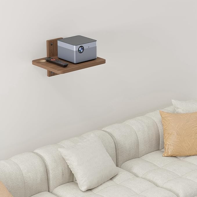 WALI Floating TV Shelves for Wall, Projector Shelf Holds Up to 22lbs, Wooden Wall Mounted Shelves for DVD Players, Cable Boxes, Game Consoles, Living Room Decor Accessories (CS201N), 1 Shelf, Wood