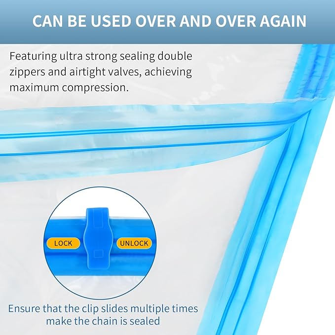 Large Vacuum Storage Bags with Electric Pump 10 Pack (5 Jumbo/5 Large) Vacuum Seal Bags for Clothing Compression Space Saver for Comforters,Blankets - Travel Essentials-NeatNest