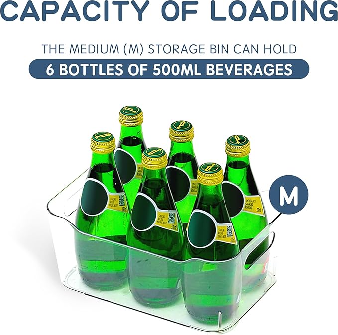 Clear Plastic Storage Bins 8 Pack with 16 Soft Silicone Handles, Organizer Bins for Home & Kitchen, Storage Containers for Pantry, Fridge, Laundry, Bathroom, Classroom-NeatNest