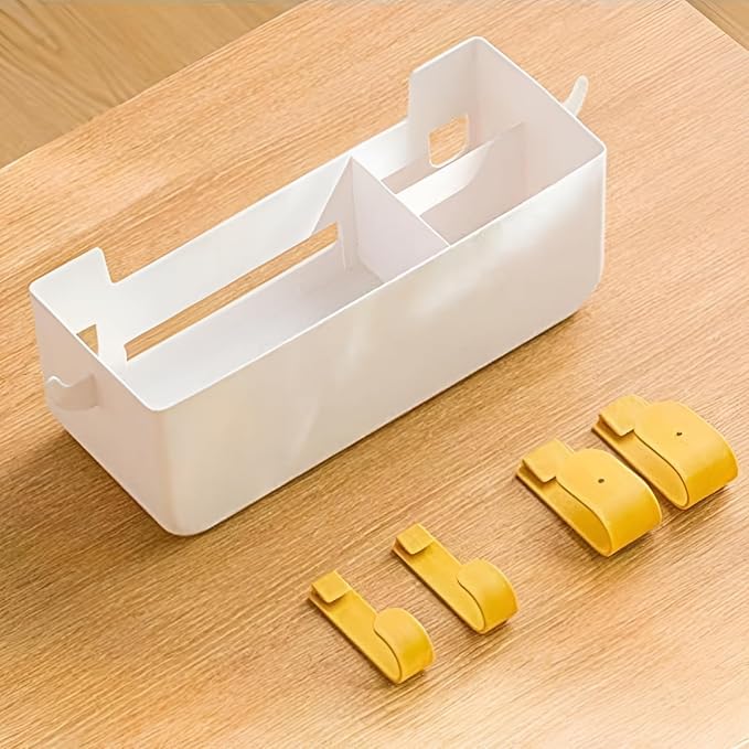 Bunk Bed Shelf for Top Bunk Kids Bunk Bed Accessories Caddy, Dorm Book Holder Bedside with Hooks For Bed Rail, 11 lbs Capacity, White, Plastic-NeatNest