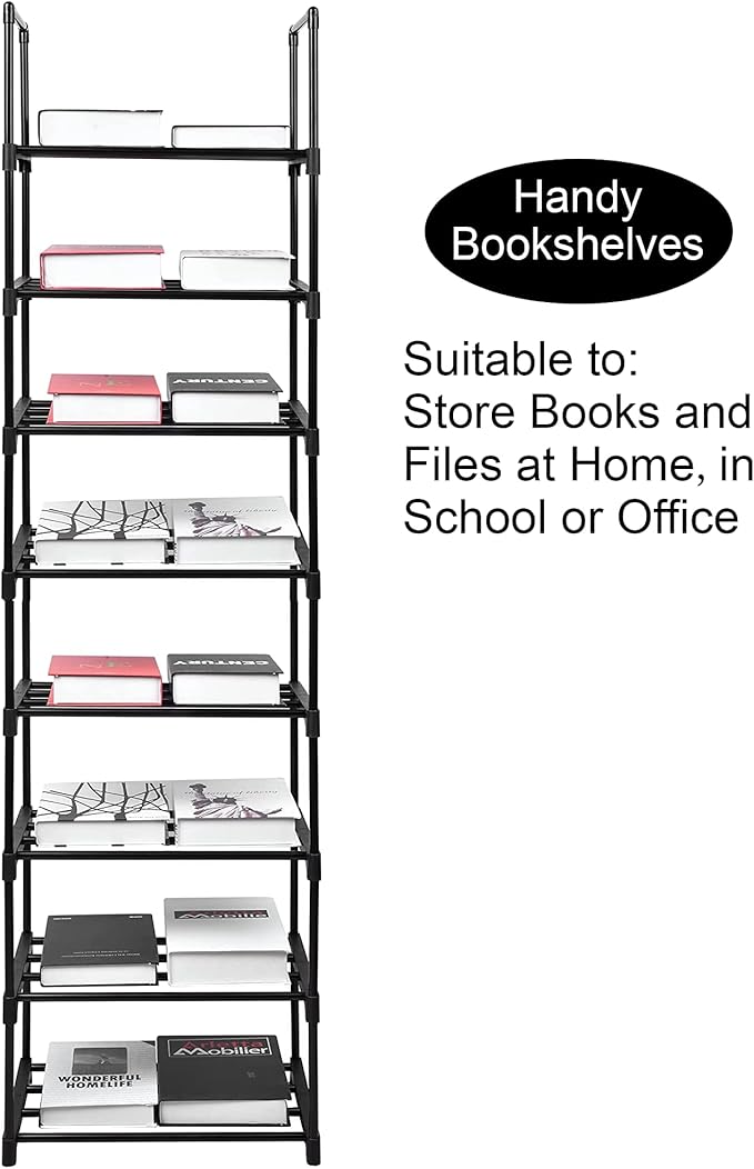 8 Tier Metal Sturdy Shoe Rack, 8 Tier Tall Shoe Storage Organizer, Narrow Tall Shelf Organizer for Entryway, Closet, Bedroom-NeatNest