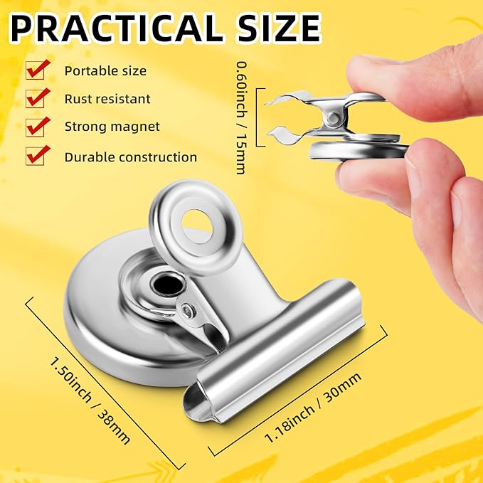 Grtard 40 Pack Magnetic Clips Heavy Duty, Magnet Clips for Fridge, Refrigerator Magnets, Strong Magnetic Clip, Scratch Free Magnets with Clip for Whiteboard, Refrigerator, Cruise, Locker