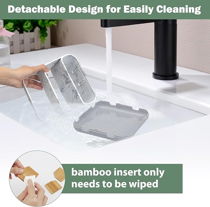 Chintu Toothbrush Holders for Bathrooms - 6 Slots Electric Tooth Brushing Holder, Bathroom Countertop Organizer for Kids Family, Marble Toothbrush and Toothpaste Holder Shower Storage Grey-NeatNest