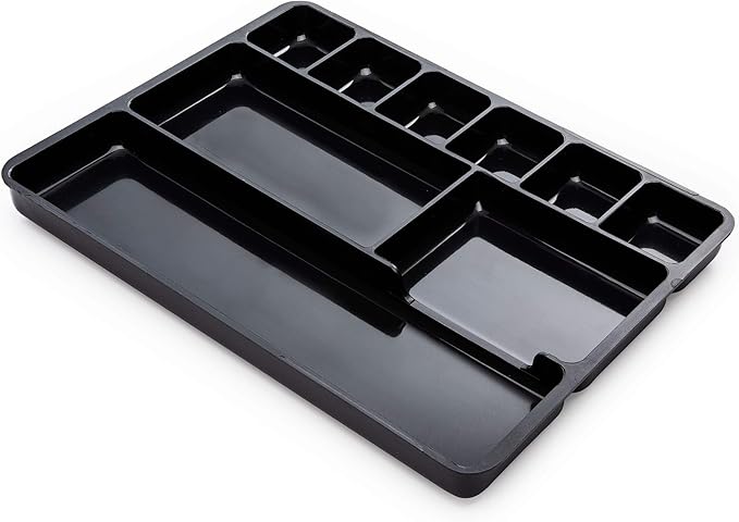 Desk Drawer Organizer Tray with 9 Storage Compartments - For Home and Office - Drawer Organizers Office, Perfect Organizing Pens, Pencils, Paper Clips, Sticky Notes and all your Supplies - 2 Pack-NeatNest