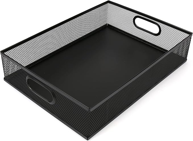 Desk Drawer Organizer, A4 Large Metal Mesh Desk Rrganizer Tray, Versatile Storage Box Set for Office Home Supplies,13 x 9 inches-NeatNest