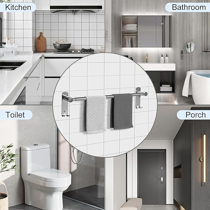 Bathroom Towel Rack, 28In Adjustable Bathroom Towel Bar, Stainless Steel Towel Bar, Owel Holder for Bathroom Wall