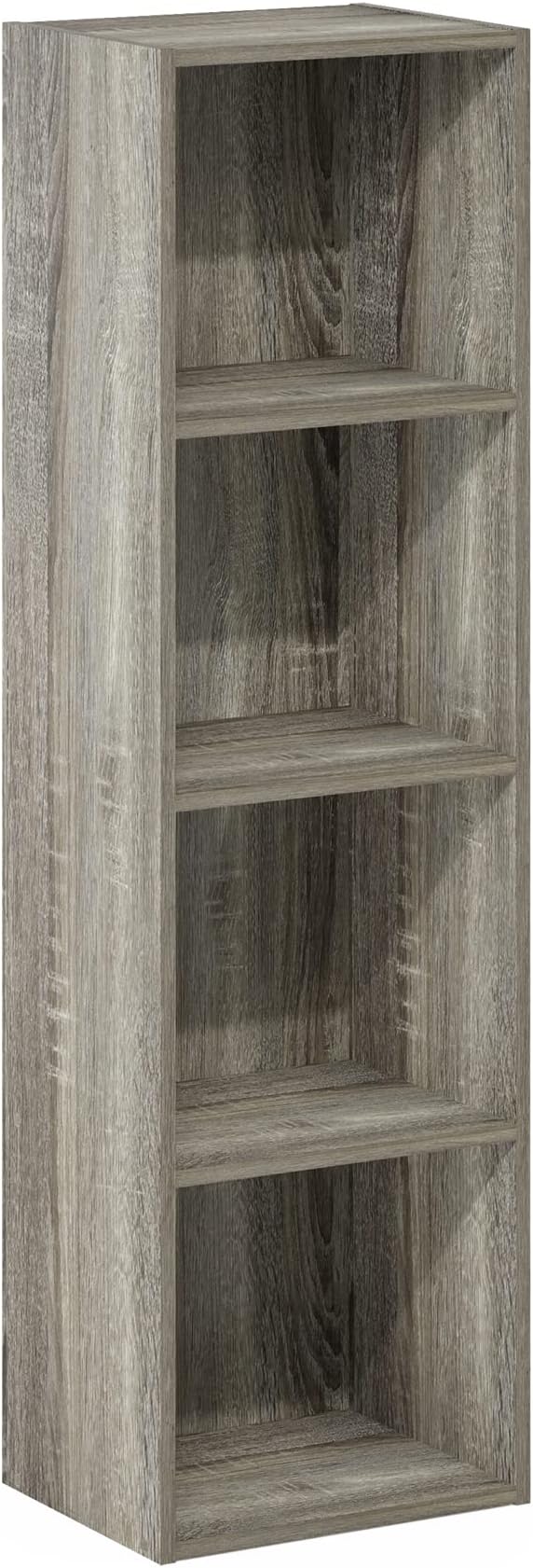 Furinno Luder Bookcase / Book / Storage, 4-Tier Cube, French Oak-NeatNest