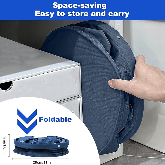 Cleaning Caddy with Handle, Cleaning Products Organiser, 17L Foldable Storage Basket, Cleaning Caddy Organiser, Portable Multi Cleaning Bucket Bag for Home, Garden (Dark Blue)-NeatNest