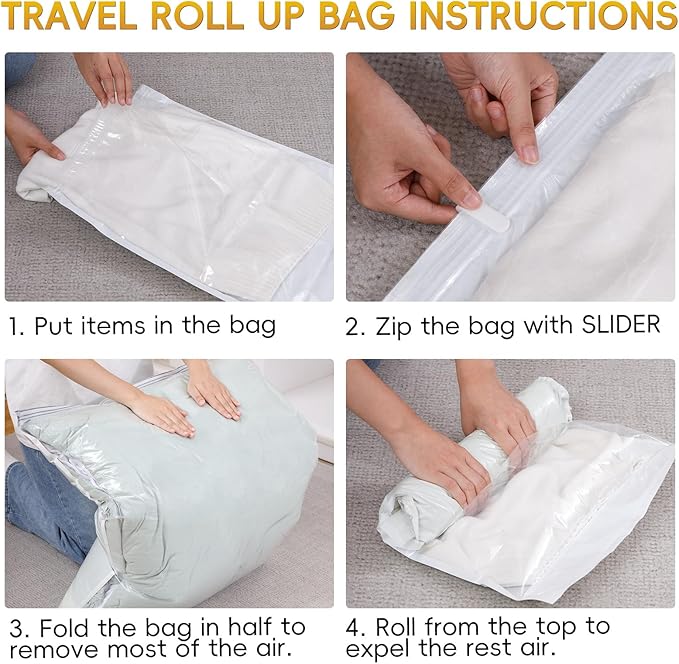 Vacuum Storage Bags with Electric Air Pump, 25 Pack (5 Jumbo, 5 Large, 5 Medium,10 Roll Up Bags) Space Saver Bag, Vacuum Sealer Bags for Clothes, Blanket, Duvets, Pillows, Comforters, Travel-NeatNest