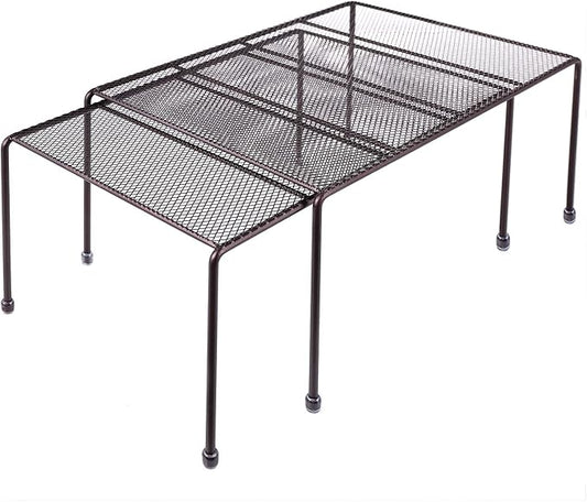 Expandable Stackable Kitchen Cabinet and Counter Shelf Organizer,Kitchen Shelves, Cabinet Organization,Bronze