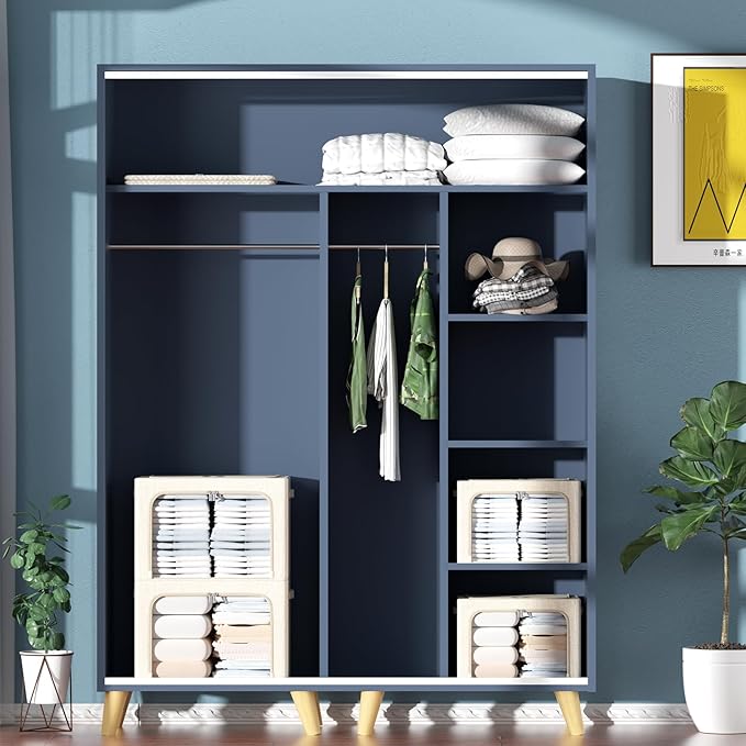 Clothes Storage Bins Box - Linen Fabric Foldable Stackable Container Organizer Set with Clear Window & Carry Handles & Metal Frame - 2Pack Large Capacity for Bedding, Blankets, Books-NeatNest