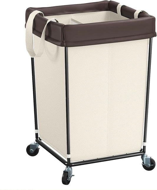 160L Laundry Basket with Wheels, 2 Section Large Rolling Laundry Hamper Bag with Wheels, Clothes Hamper Cart for Laundry, Bedroom, Bathroom and Dorm