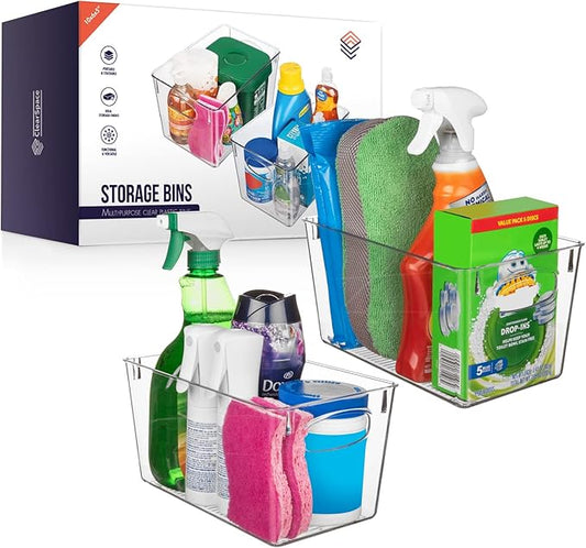 ClearSpace Clear Plastic Storage Bins – Perfect Kitchen Organization and Storage or Pantry Storage – Fridge Organizer, Pantry Organization and Clear Storage Bins, Cabinet Organizers-NeatNest