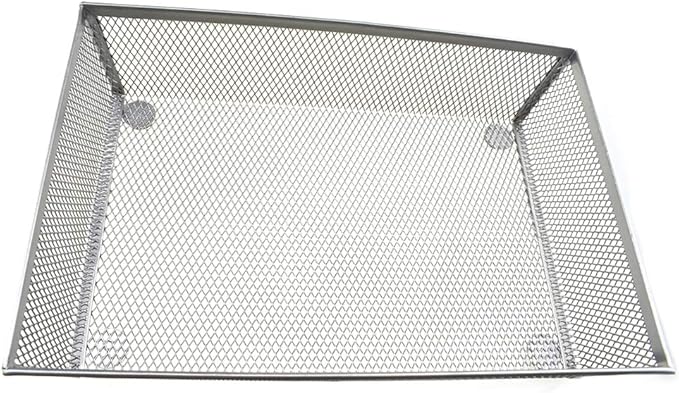 HAHIYO Stackable Mesh Tray Cup 9 x 6 x 2 inches Sturdy Container for Desk Drawer Organizer Collection for Home Office School kitchen Soft Foam Feet No Sharp Edges 1 Pack Silver-NeatNest