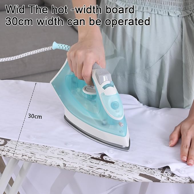 Honrane Space-Saving Ironing Board, Adjustable Height,Folding,Full-Size White 42 inch