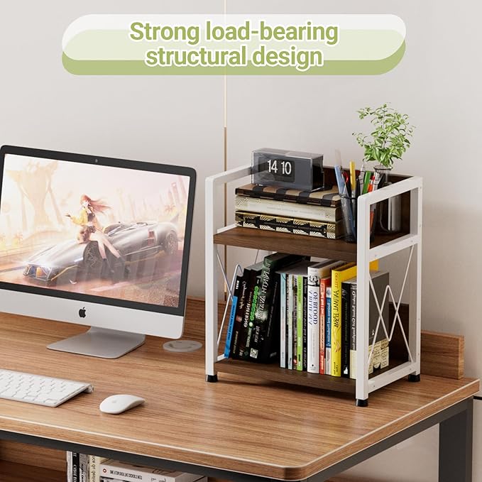 Aduanbang Coffee Bar Accessories Organizer, 2 Tier Wooden Kitchen Counter Shelf, Coffee Organizer Station for Countertop, Condiment Rack for Mugs, Cups, Cream, Syrup-NeatNest