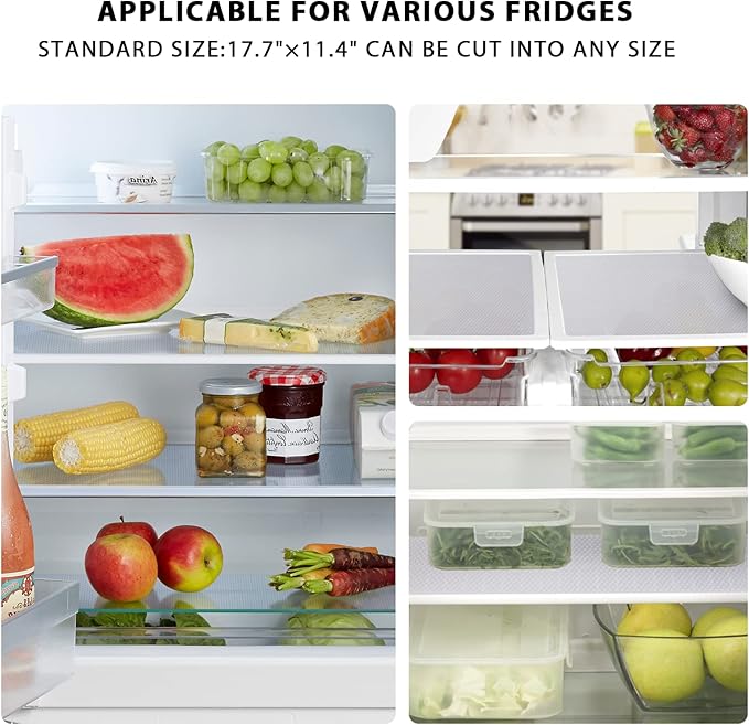 15PCS Shelf Mats Refrigerator Liners Washable Refrigerator Pads Fridge Mats Drawer Placemats Home Kitchen Gadgets Accessories Organization for Top Freezer(White)-NeatNest