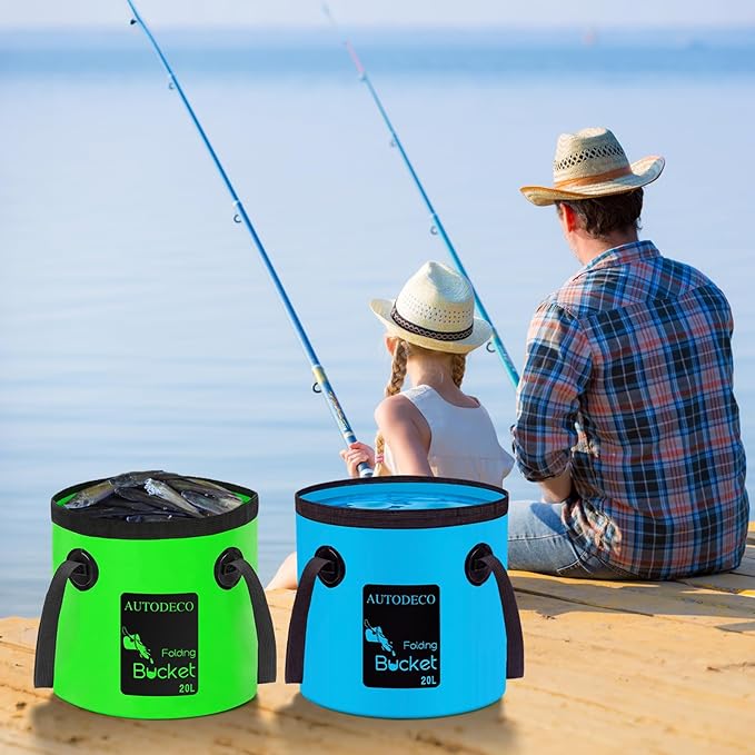 AUTODECO 20L Collapsible Bucket 5 Gallon Water Container Folding Water Bucket with Handle Portable Wash Basin-NeatNest