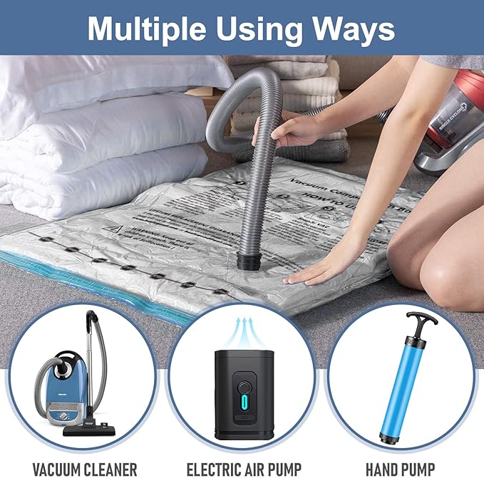 BoxLegend Vacuum Storage Bags with Large Hand Pump 30 Combo (4 Jumbo, 10 Large, 10 Medium, 6 Small) Thickened Vacuum Seal Bags for Clothing Space Saving for Clothes Pillow Comforters Bedding-NeatNest