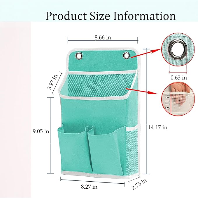 Hanging Basket for Organizing, Wall Organizer with Pockets and Over The Door Organizer，Can for Home, Closet, Office and Camper (2 Green)-NeatNest