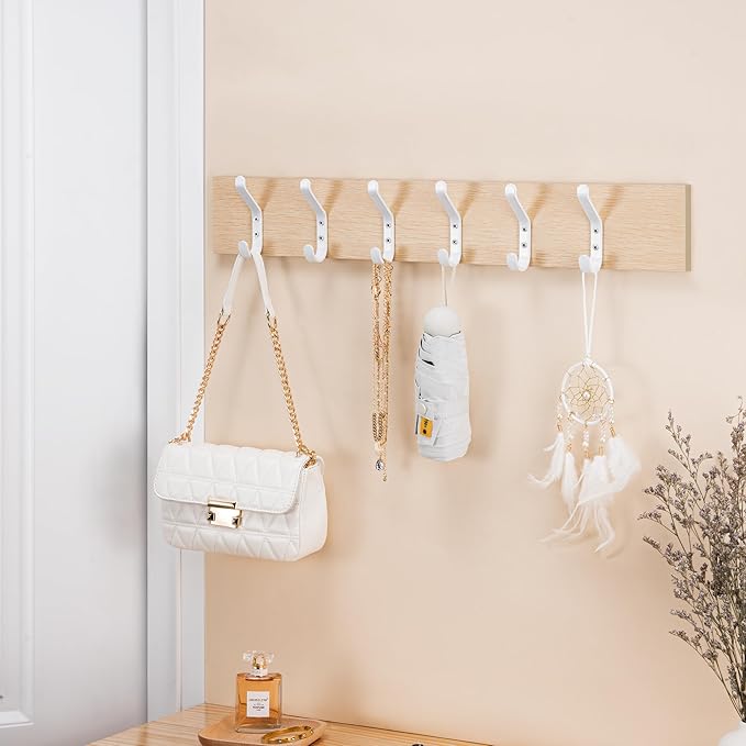 Coat Hook for Hanging, 20LB (Max), Stainless Wall Hooks for Towel, Hat, Backpack, Key, Clothes, Wall Mounted Coat Hanger for Closet, Metal, White, 4 Pack-NeatNest