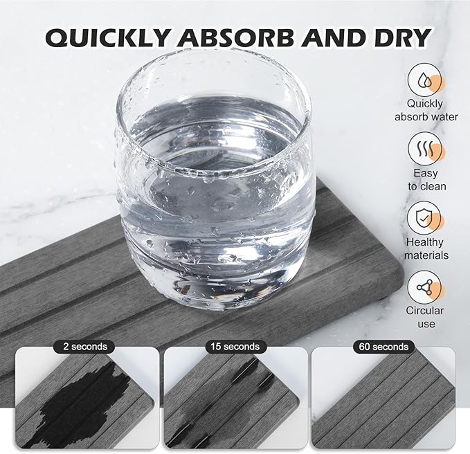 4PCS Fast Drying Diatomite Stone Soap Tray for Bathroom and Kitchen, Vanity Tray, Water Absorbing Coaster-NeatNest