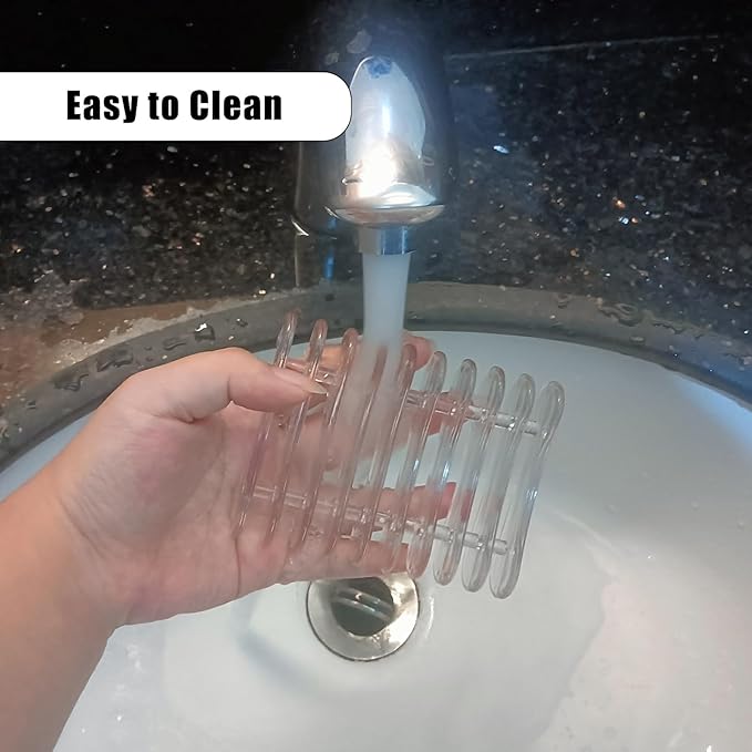 2 Pieces Plastic Bar Soap Holder Self Draining Soap Dish Soap Savers for Bar Soap Clear Soap Tray Soap Dish for Shower Kitchen Bathroom Hotel-NeatNest