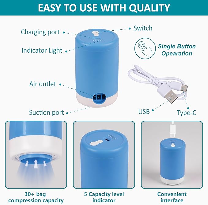 26 Pack Space Saver Storage Bags with Electric Air Pump-NeatNest