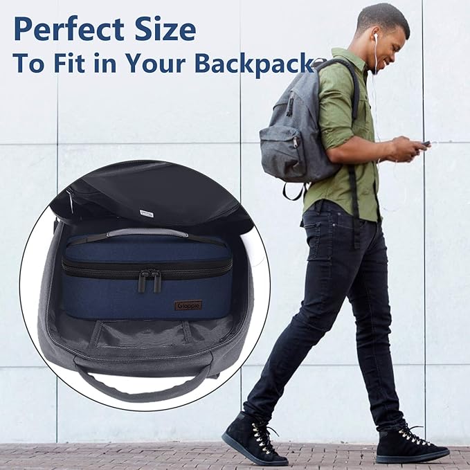 Gloppie Mini Lunchbox Small Lunch Bag for Men Women Insulated Lunch Box Thermal Lunch Boxes Adult Portable Cooler Bags Reusable Snack Bag, Blue-NeatNest