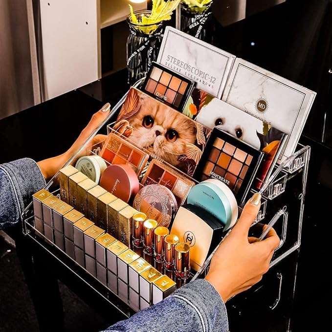 Nail Polish Organizer 84 Bottles of 7 Layers Sunglass Organizer Acrylic Display Rack Eyeglasses Storage Essential Oils Holder Makeup Organizer No Tool Needed Assembly, Clear (2 Pack)-NeatNest