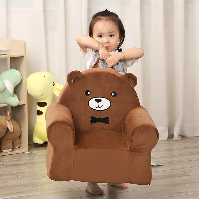 Cuddly Toddler First Chair, Premium Character Chair, Brown Bear, 18 Month up to 3 Years-NeatNest
