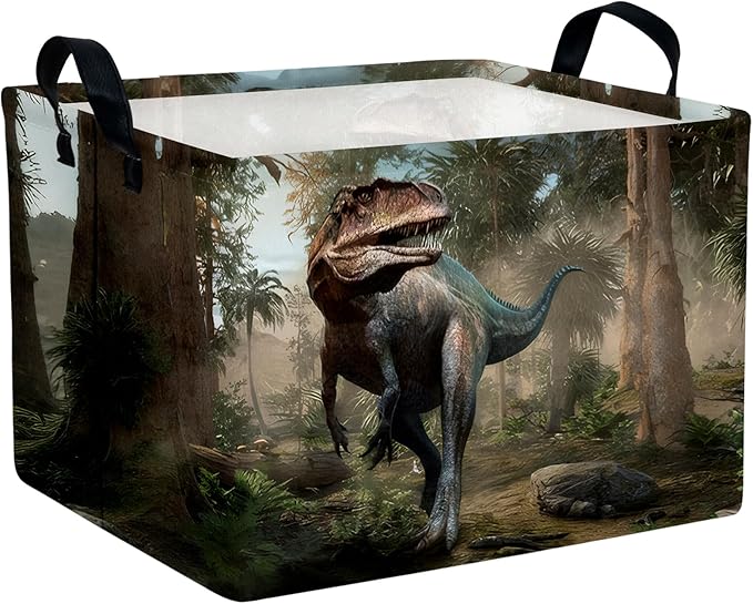 Cute 3D Dinosaur Kid Storage Basket Trendy Toy Box, Baby Laundry Hamper, & Clothes Organizer Fantastic Boy Gift & Nursery Bin for Modern Bedrooms (Tyrannosaurus Rex)-NeatNest