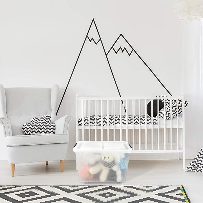 Bringer 4-Pack Large Clear Plastic Storage Box with Lid, 50 L Wheeled Clear Storage Boxes-NeatNest