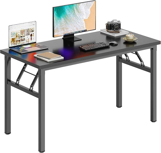 DlandHome 47 inches Folding Table Computer Desk Portable Activity Conference Table Home Office Desk, Fully Assembled Black DND-ND5-120BB-NeatNest