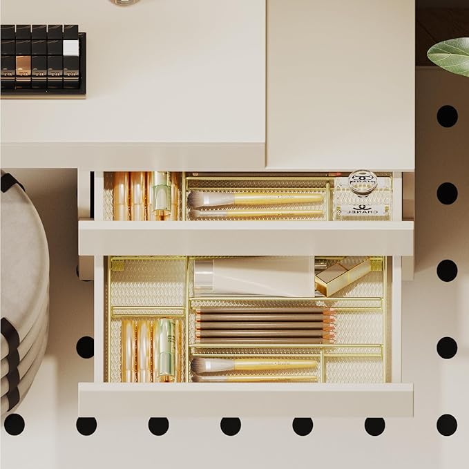 Desk Drawer Organizer Tray, Office Drawer Organizer, Desk Accessories & Workspace Organizers, Suitable for Tools, Pencils, Office Supplies Storage (Gold)-NeatNest