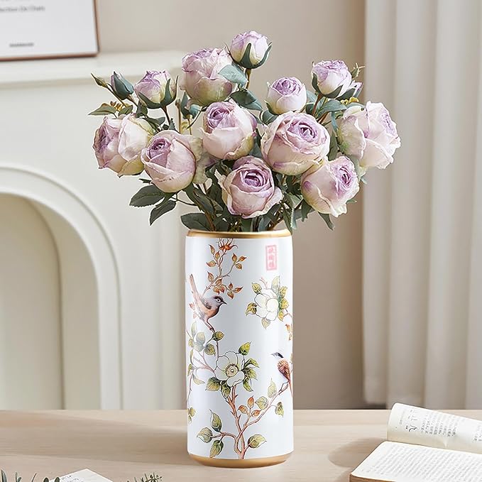 Ceramic Umbrella Stand Living Room Floor-Standing Freestanding Cane Chinese Umbrella Stand Multifunctional Painted Porcelain Vintage Ceramics Flower Vases for Home Office Entrance Indoor(C)-NeatNest