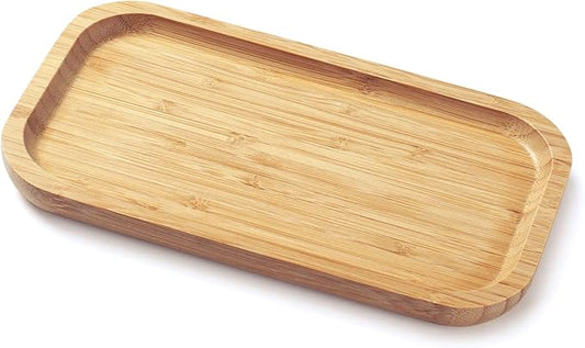 Bamboo Vanity Tray, Bathroom Counter Tray, Toilet Tank Top Tray for Organizing and Decor Display, 9.8 x 5.5 x 0.8 inch-NeatNest