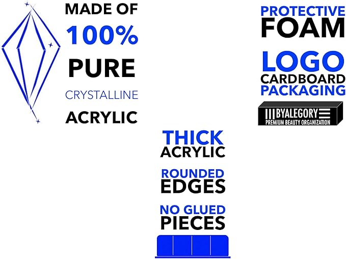 BY ALEGORY Acrylic Eye Mascara Organizer Makeup Storage Organization Refillablle Container Beauty Display Case 24 Space to Organize Tall Eye Lash Mascara (2)-NeatNest