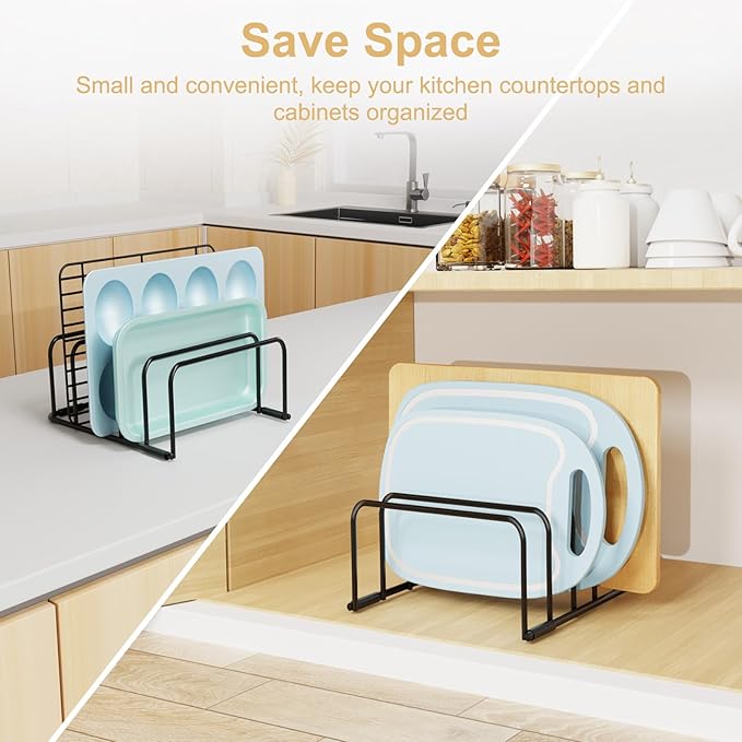 Cutting Board Organizer, [2-Pack] Cutting Board Holder Rack Baking Cookie Pan Sheets Cooling Small Racks Storage Stand for Kitchen Cabinet Countertop Bakeware Organizer 7.87 x 7.24 x 3.28 in-NeatNest