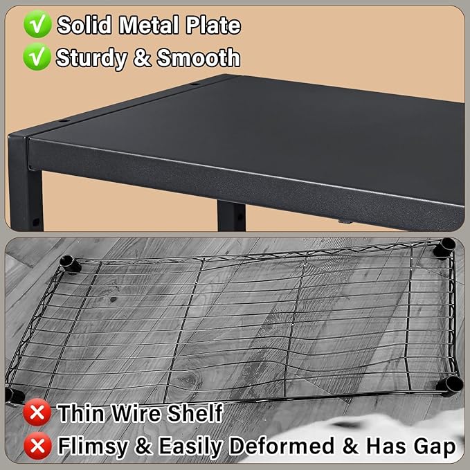Heavy Duty Metal Shelving Unit - Holds 110 LBS, Expandable Storage Rack for Pots Pans Microwave Small Appliance, Adjustable Metal Shelves for Kitchen Garage Warehouse Cabinet Closet Pantry-NeatNest