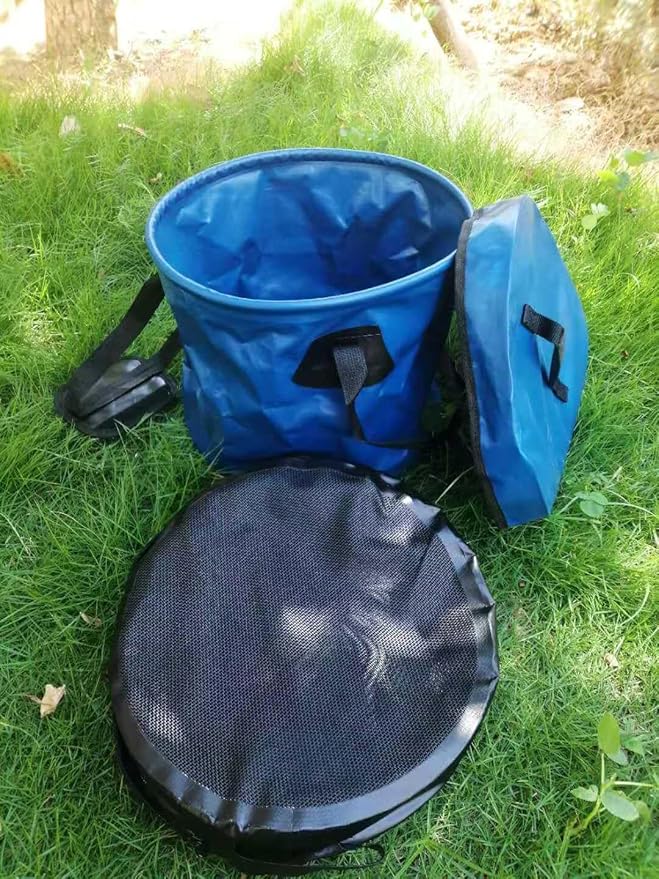 BANCHELLE Collapsible Camping Bucket with Lid 5 Gallon for Traveling Fishing Gardening