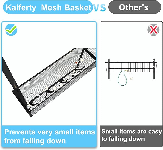 Over The Door Hooks Organizer,Over Door Hanger Towel Rack Mesh Basket with 12 Hooks,Back of Door Storage Organizer for Bedroom,Bathroom,Kitchen,Office(Black)