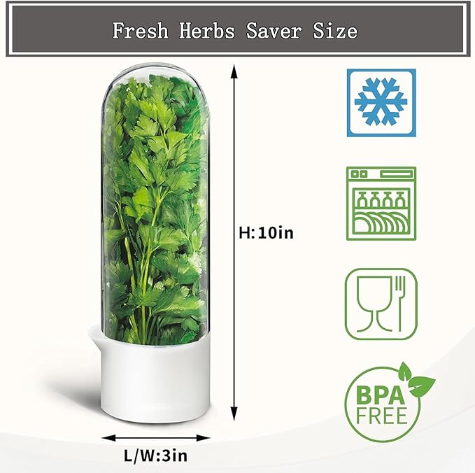 Herb Saver for Refrigerator, Cilantro Container for Fridge, Fresh Herbs Lettuce Keeper for Refrigerator Parsley Mint Leaves Fresh Herb Keeper, Refrigerato Storage for Fresh for 2-3 Weeks (3PCS)