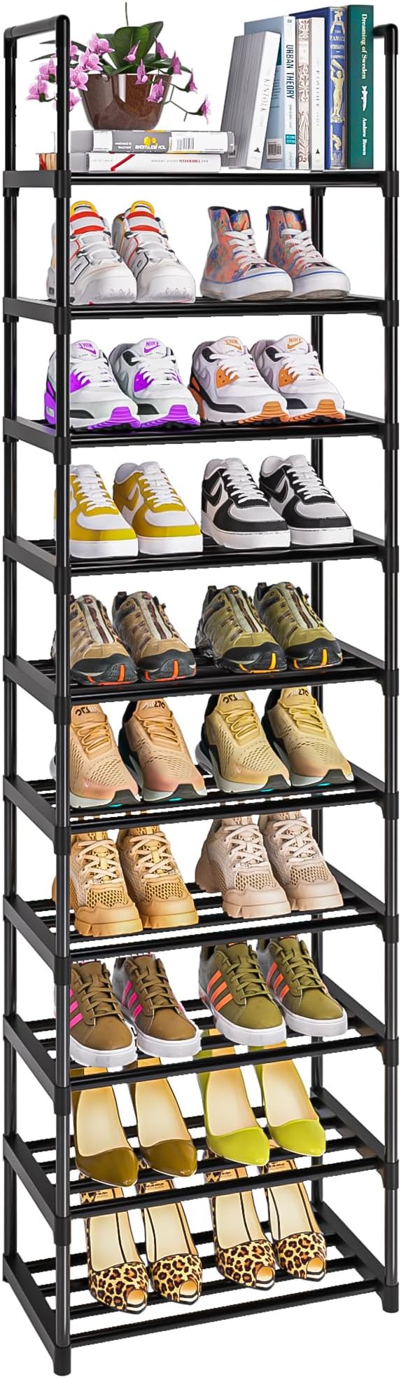 Shoe Rack, Sturdy Metal Shoe Rack Organizer,Narrow Shoe Racks for Closets,Shoes Rack,Shoe Stand,Shoe Shelf-NeatNest