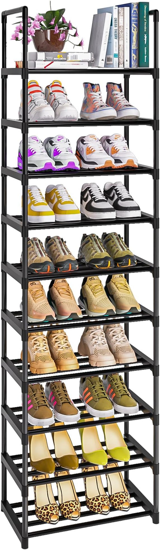 Shoe Rack, Sturdy Metal Shoe Rack Organizer,Narrow Shoe Racks for Closets,Shoes Rack,Shoe Stand,Shoe Shelf-NeatNest