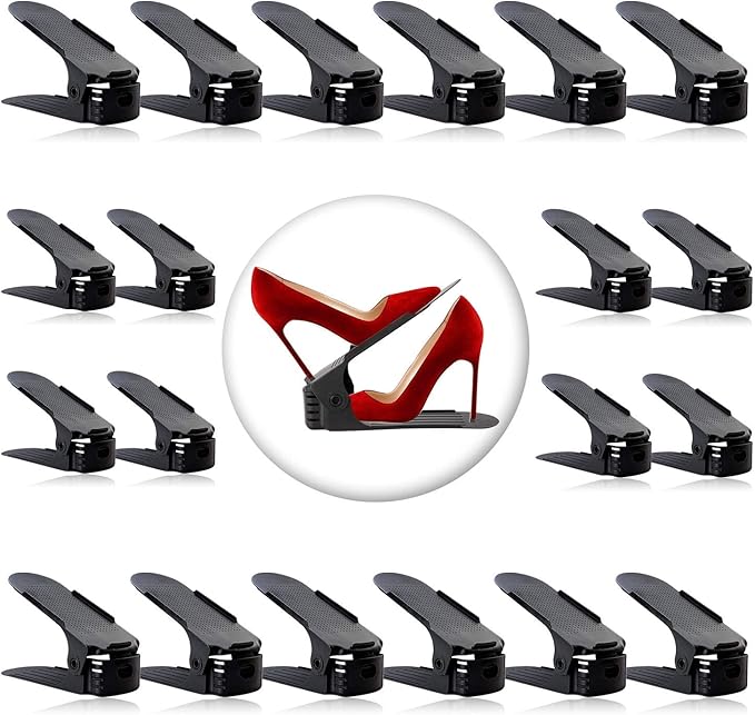 Neprock Shoe Rack Shoe Organizer Space-Saving Storage Shoe Organizer for Closet,Shoe Stacker Shoe Slots Space Saver Double Stack Shoe Holder Homeries-NeatNest