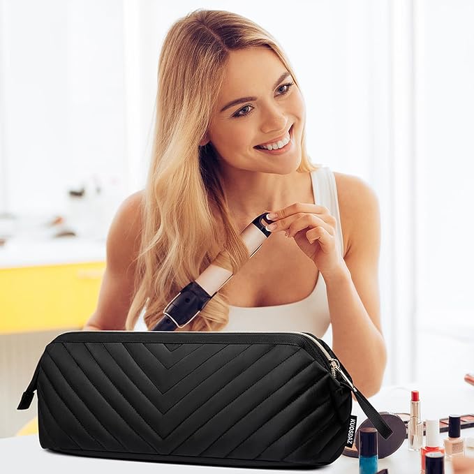 Hair Tools Travel Bag for Shark Flexstyle Dyson, Quilted Case Organizer Bag, Gift for Women Hair Accessories Storage Bag, Travel Hairdryer Portable Bag for Women, Black-NeatNest